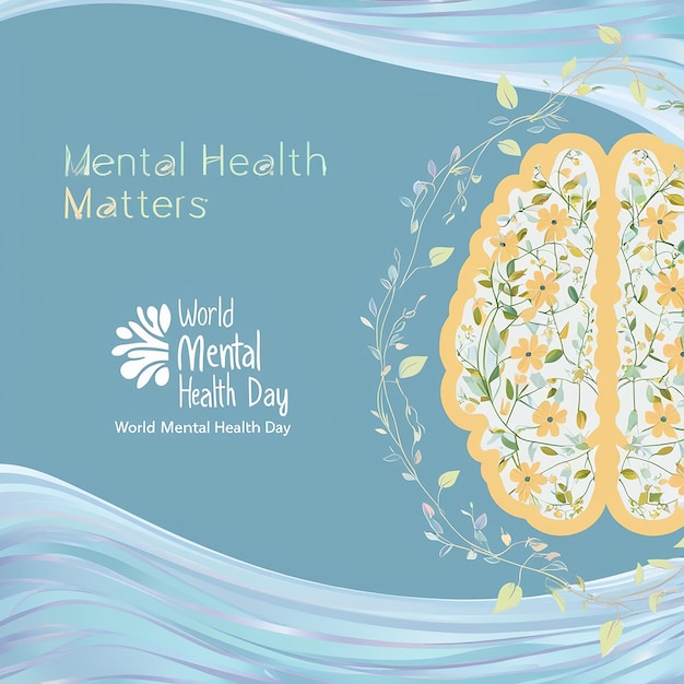 Photo world mental health day template design