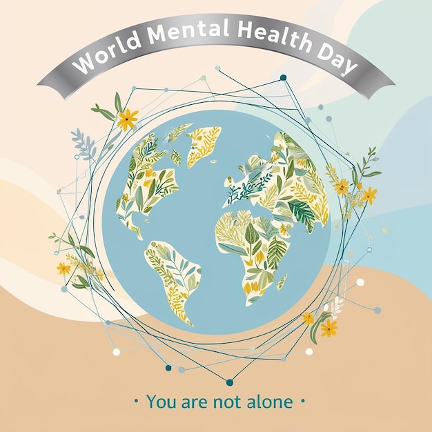 Photo world mental health day template design