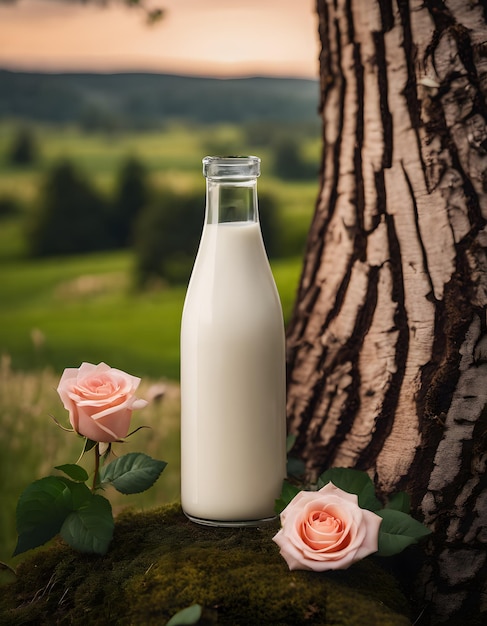 World Milk Day Milk bottle on wooden table