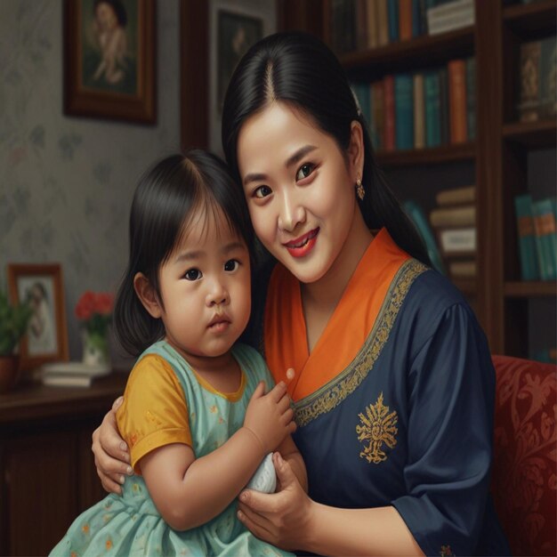 World Mothers Day celebration portrait of a mother and her child