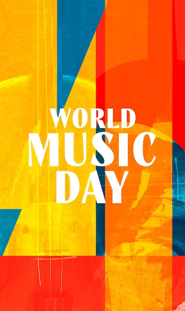 World music day composition with string instruments