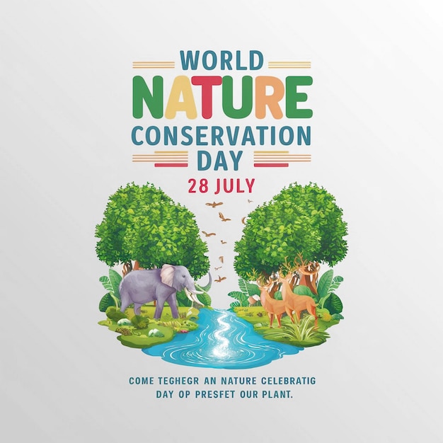 World nature conservation day illustration on white background