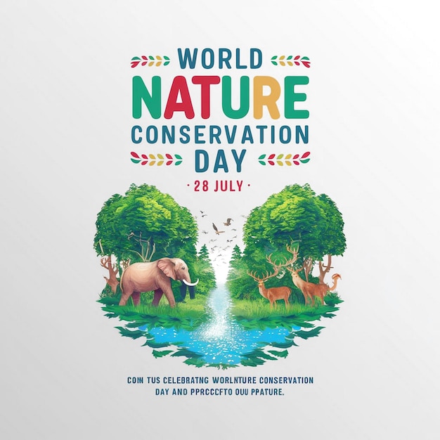 World nature conservation day illustration on white background