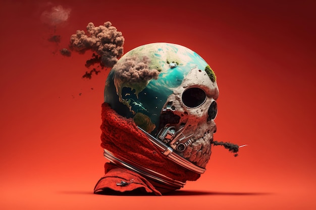 World no tobacco day background No smoking concept with skeleton smoking Generative Ai