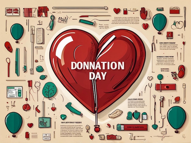 World Organ Donation day heart social media post