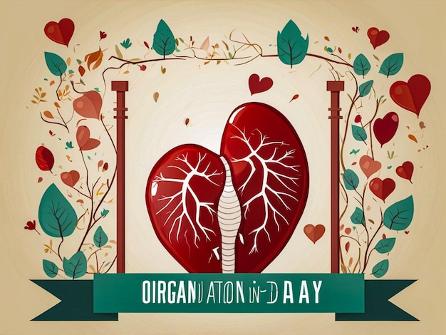 World Organ Donation day heart social media post