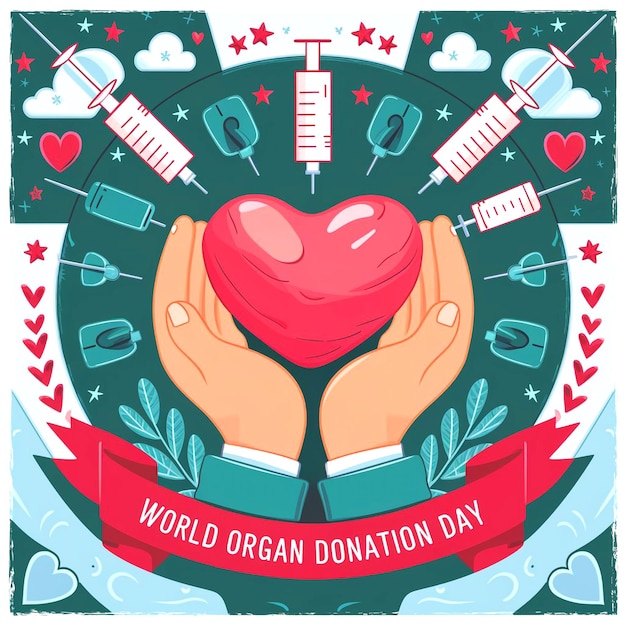 Photo world organ donation day promoting healthy living