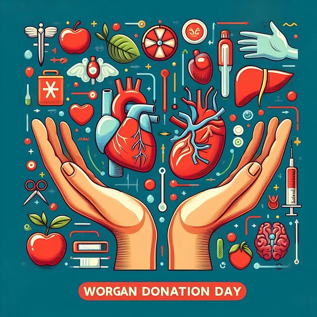 Photo world organ donor day a poster for brochure for union day