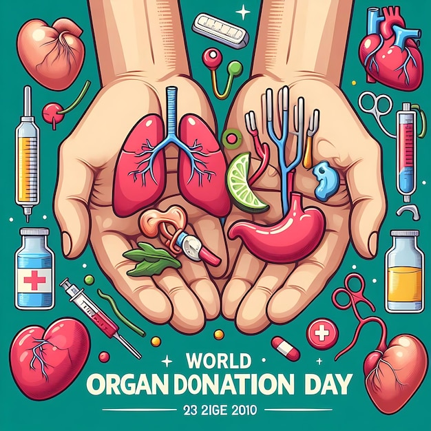 World Organ Donor Day a poster for an organ for the world aids day