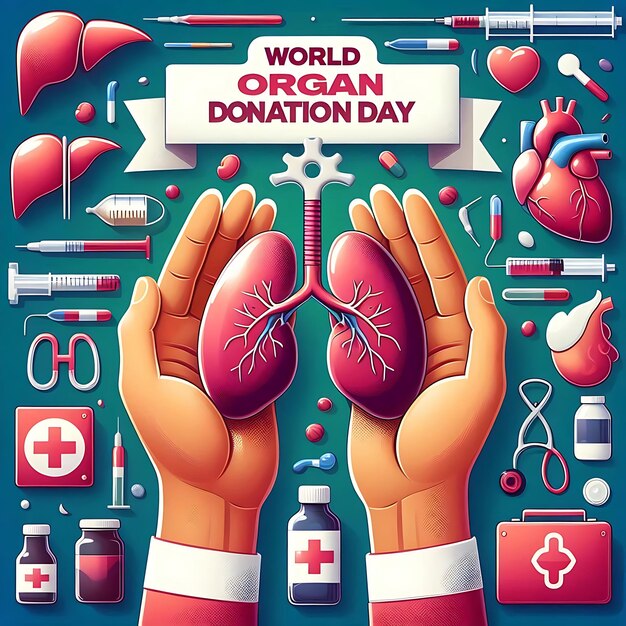 Photo world organ donor day a poster with a poster that says world in a heart