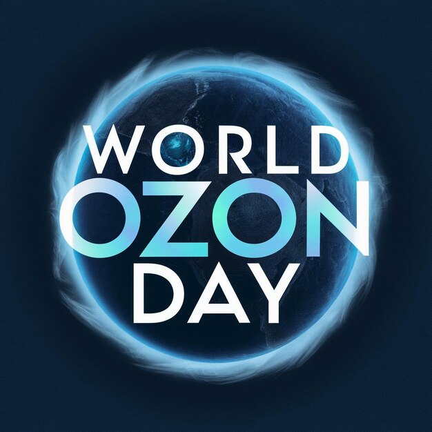 World Ozon Day banner with blue Earth