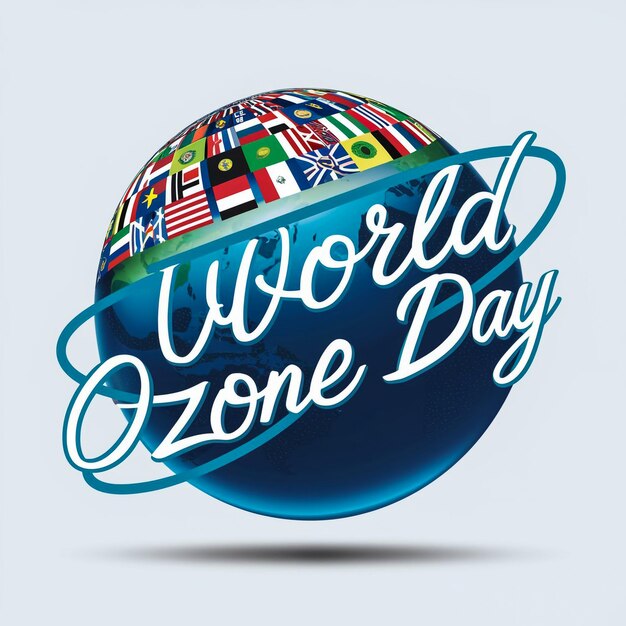 World Ozon Day banner with blue Earth