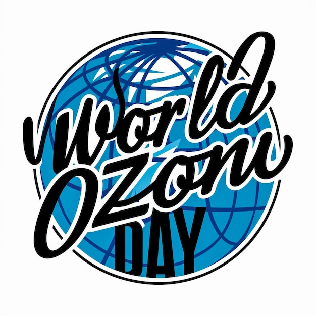 Photo world ozon day banner with blue earth