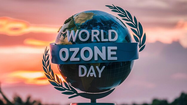 Photo world ozone day concept background