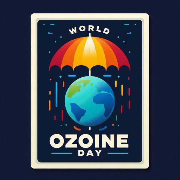 Photo world ozone day concept design with green globe ozone day vector illustration background