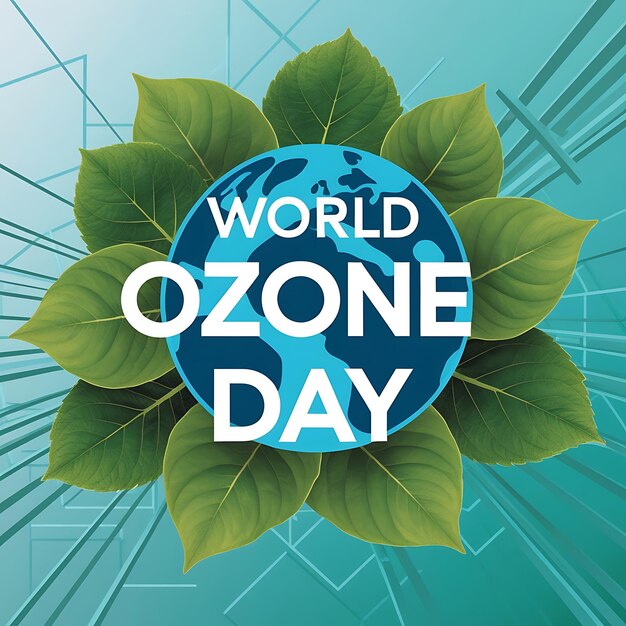 Photo world ozone day poster celebration a person holding a globe ozone day