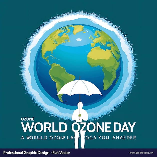 World Ozone Day Poster celebration a person holding a globe Ozone Day