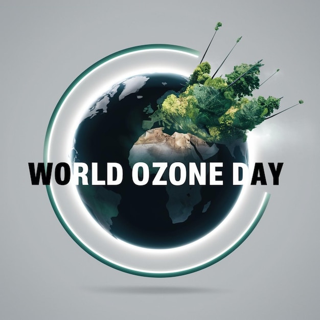 Photo world ozone day a stunning minimalistic design featuring earth as the focal point 1