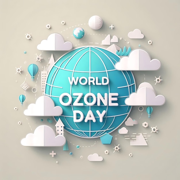 World Ozone Day a world day poster with a globe on the top