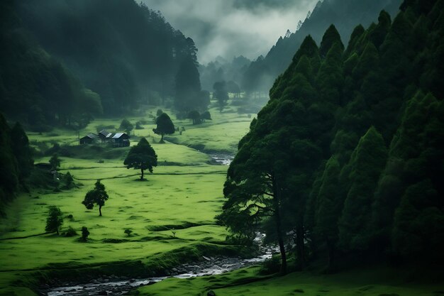 A world painted in green green landscape photo