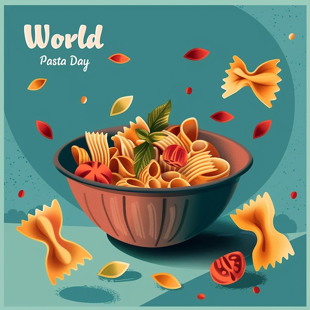 Photo world pasta day promotional instagram post template