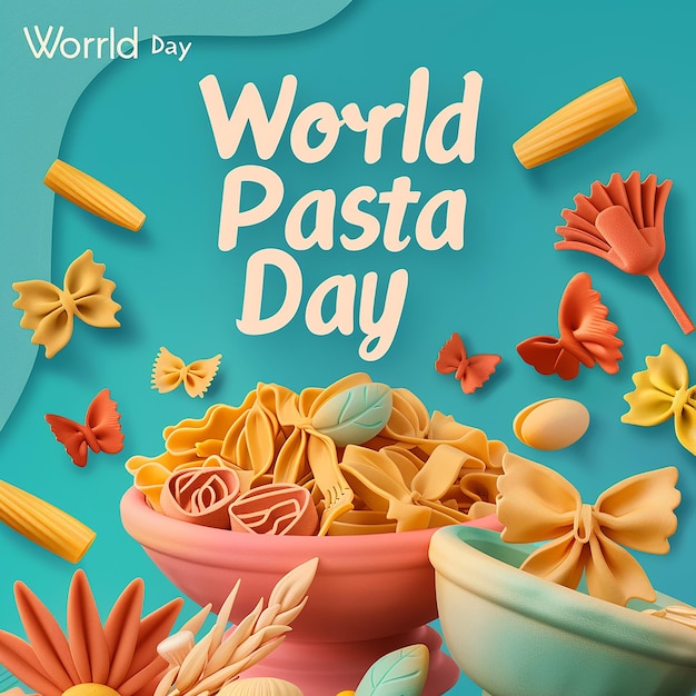 Photo world pasta day promotional instagram post template