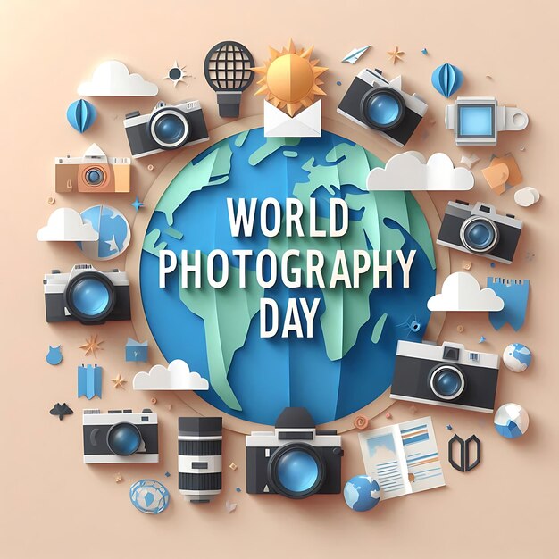 a world photo with a background of different icons and the words world photography day