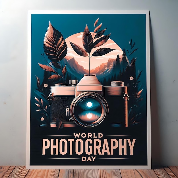 World photographer day poster template