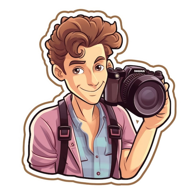 World Photographer's Day Image of a person with a camera in the form of a sticker