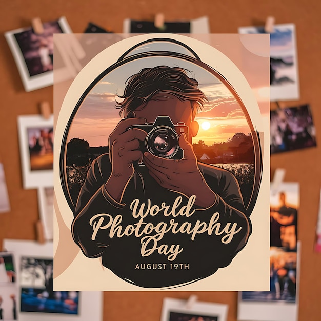 Photo world photography day on august 19th photographer silhouette illustration 2