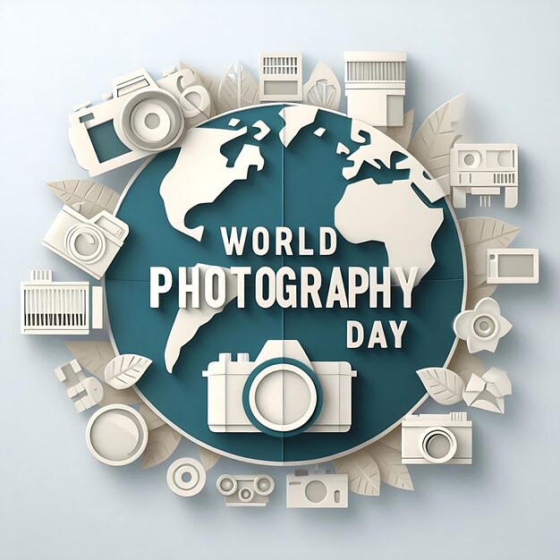 world photography day a blue background with a world photo made by the world photographer