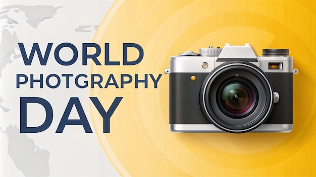 Photo world photography day celebration design for posters banners invitations