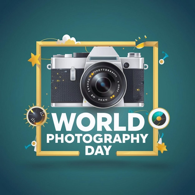 world photography day minimalist clean social media post banner design