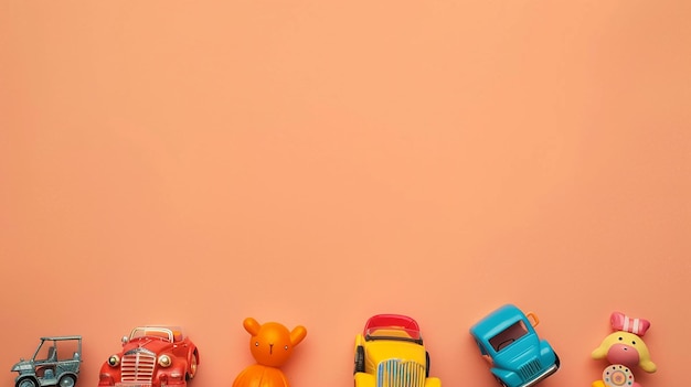 World Photography Day Toys on Peach Background