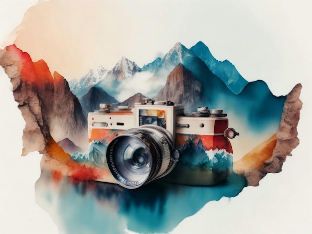 World photography day watercolor wallpaper