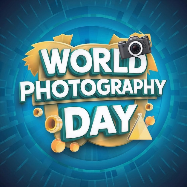 world photography day with camera amp world map