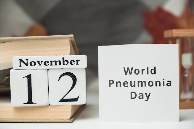 World Pneumonia Day of autumn month calendar November.