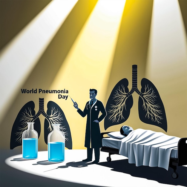 Photo world pneumonia day social media post banner