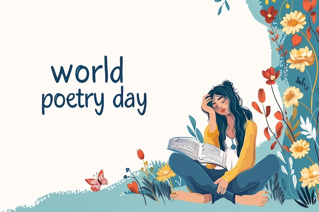 Photo world poetry day poster and banner