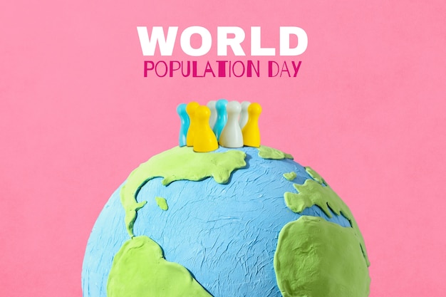 Photo world population day collage design