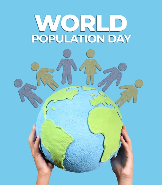 Photo world population day collage design