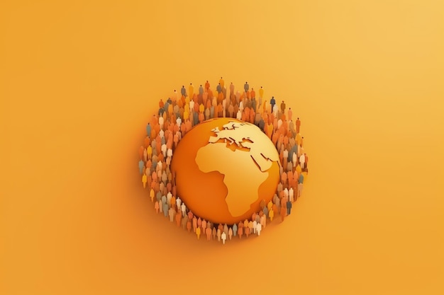 World population day To draw attention to population issues joint development programs and the search for solutions to common problems Population crowd globe countries Generative AI