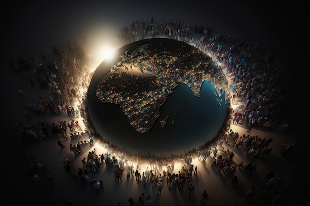 World population day To draw attention to population issues joint development programs and the search for solutions to common problems Population crowd globe countries Generative AI