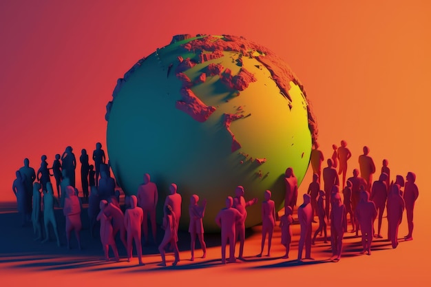 World population day To draw attention to population issues joint development programs and the search for solutions to common problems Population crowd globe countries Generative AI