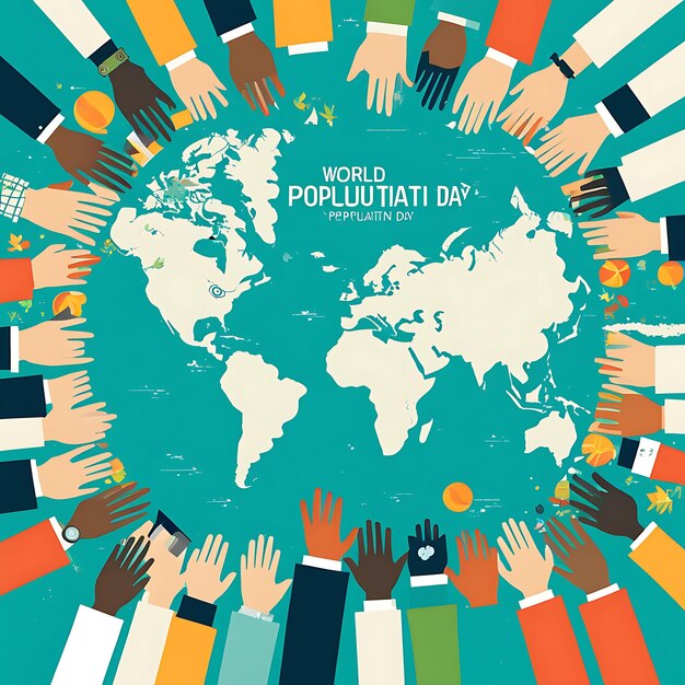 world population day flat illustration