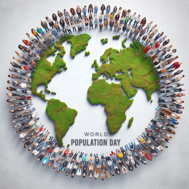 Photo world population day illustration population day poster design world population day poster