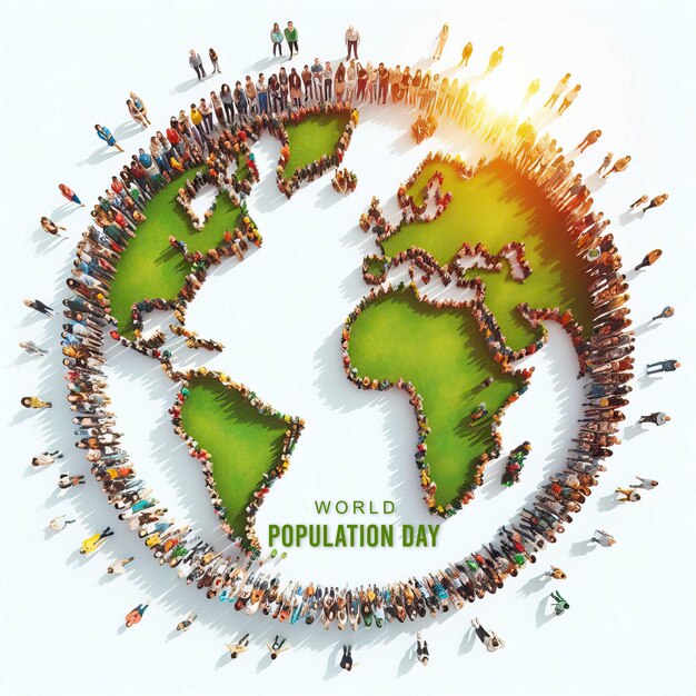 Photo world population day illustration population day poster design world population day poster