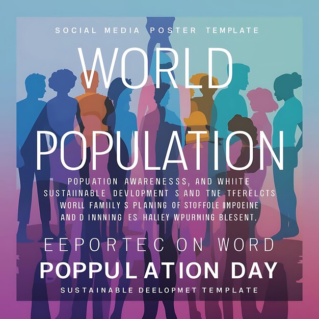 Photo world population day social media poster template