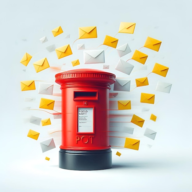 World Post Day Celebration with Envelopes and Post Box Ai Generative