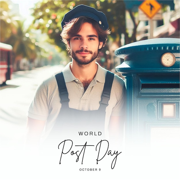 World Post Day social media post banner poster template